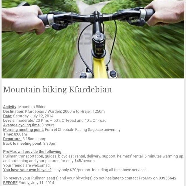 @promaxsports  MountainBiking  Lebanon  Weekend  Holidays  Events ...