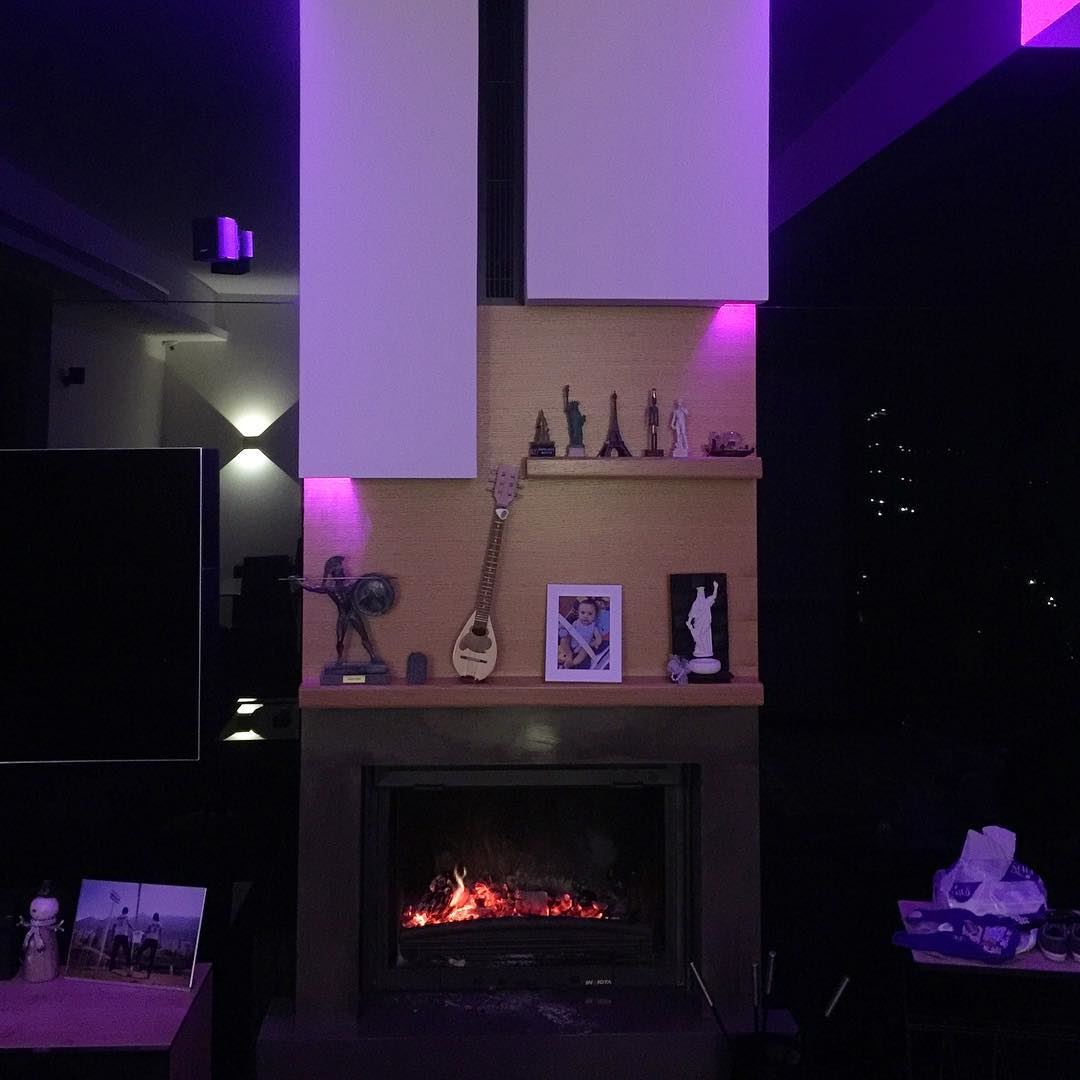  purple  lighting  cozy  fireplace  apartment  apartmentliving  beautiful ... (Ballouneh, Mont-Liban, Lebanon)