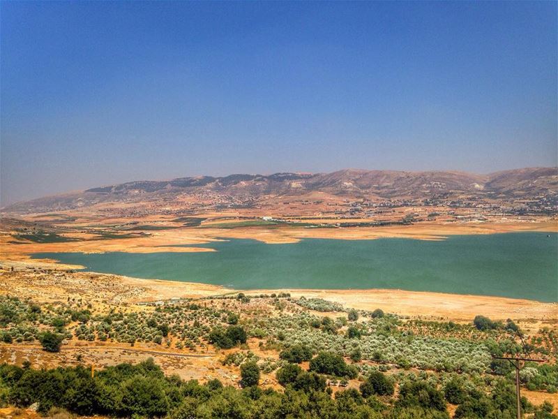 Qaraoun Lake.  livelovebekaa  livelovelebanon  bekaa  qaraoun  landscape ... (Lake Qaraoun)