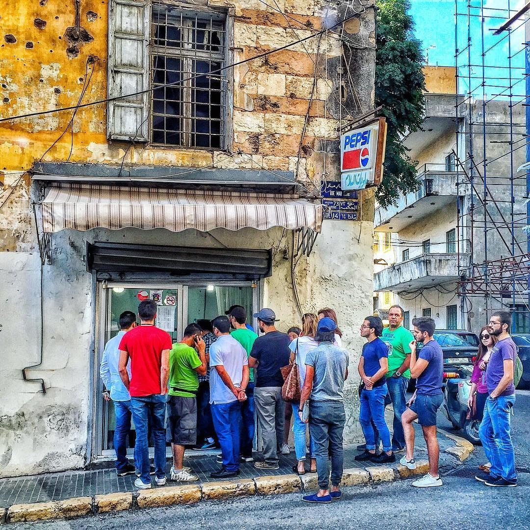 Queuing up for  hannamitri ice cream 🍦... (Achrafieh, Lebanon)