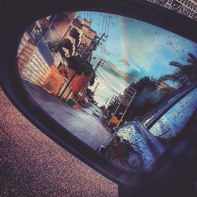 Rainbow & Rain. rain  rainbow  car  mirror  driving  beauty ... (Jeita)