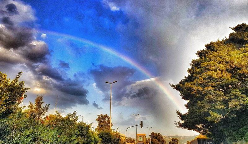  rainbow  sky  lebanoninapicture  ptk_lebanon  livelovebeirut ... (Beirut, Lebanon)