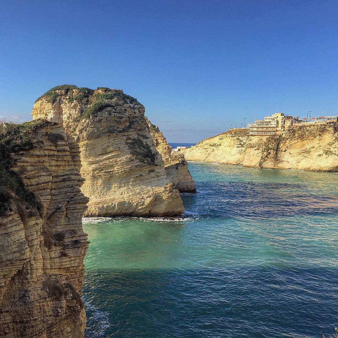  Raouche  rocks  blue  sea  sky  nature  naturelovers  serenity  igers ... (Beirut, Lebanon)
