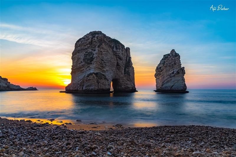  rawshe_rock 🌅...... sunset sunsetporn sunsetpics landscape... (Beirut, Lebanon)