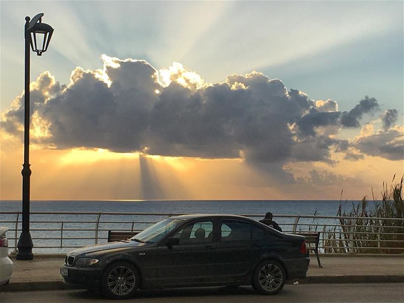 Rays of Hope  sea  ocean  walk  sports  beirut  cloud  rays  sun ... (Grand Café)