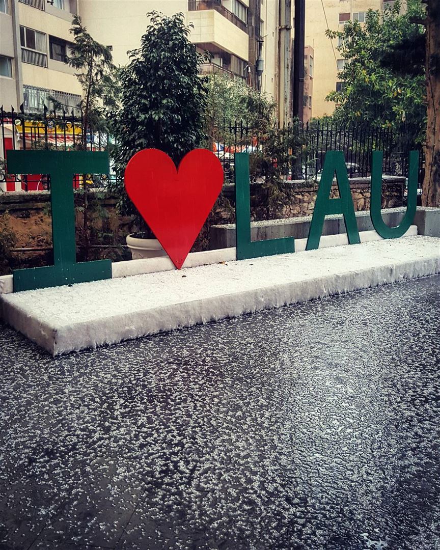 REAL ice for the warm hearts..❄❤❄This is February in Beirut!!... (LAU)