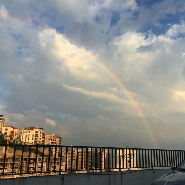 Reasons to wake up early! 🌈 rainbow  cloudy  lebanon ...