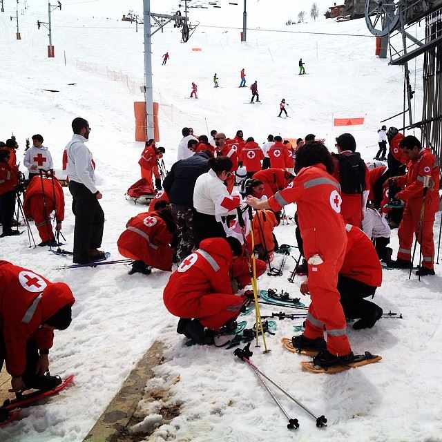  Red Cross gathering day out fun help skying snow mountain...