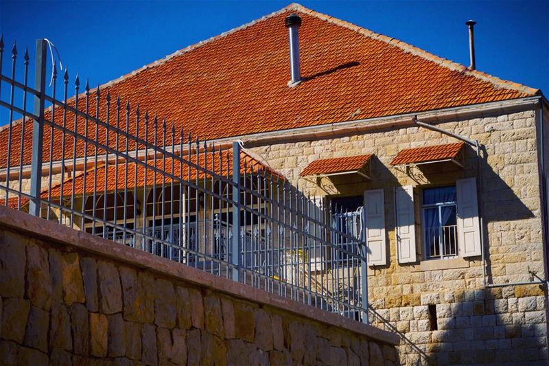 Red Roof House  spring  yellow  flowers  blue  red  red_roof  Lebanon ...