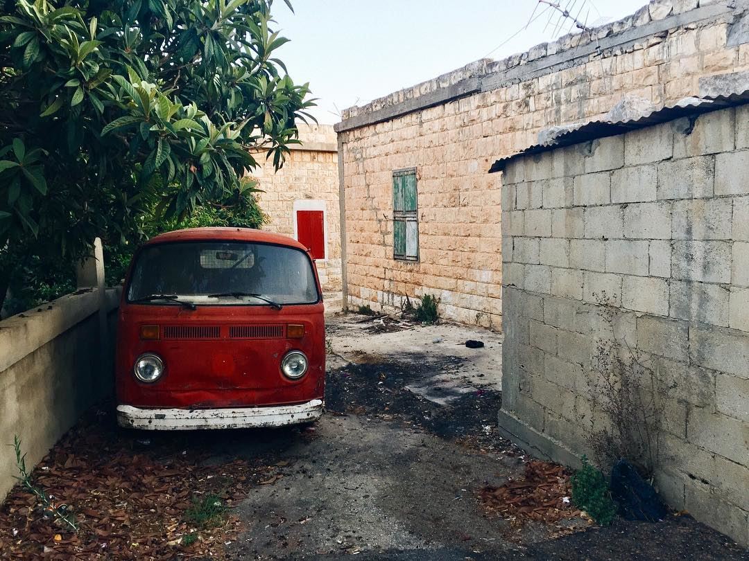 Red volkswagen van 🚘 .... HiddenTreasures  WorldToXplore... (Alma Chaab, Liban-Sud, Lebanon)