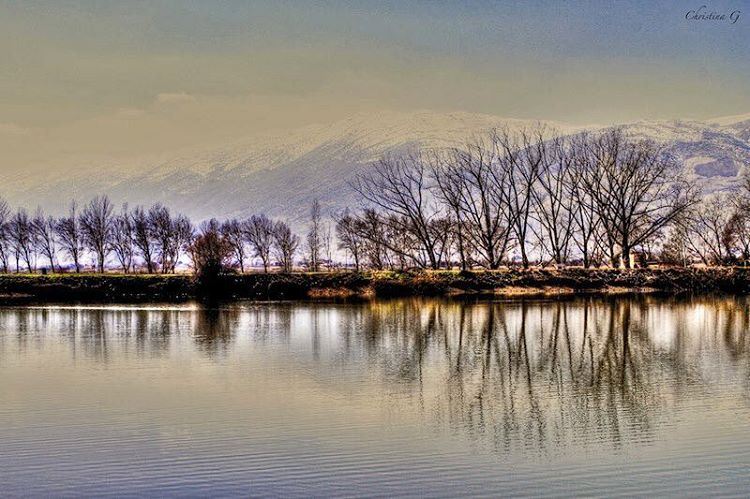  reflections  loves_reflections  photo  lake  water  trees  love ... (Taanayel Lake)