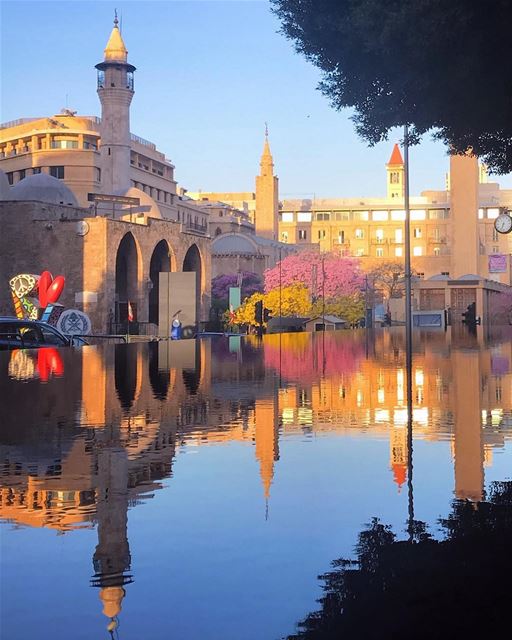 Reflections of a blossoming spring from  Beirut 🌸💙🌸... (Beirut, Lebanon)