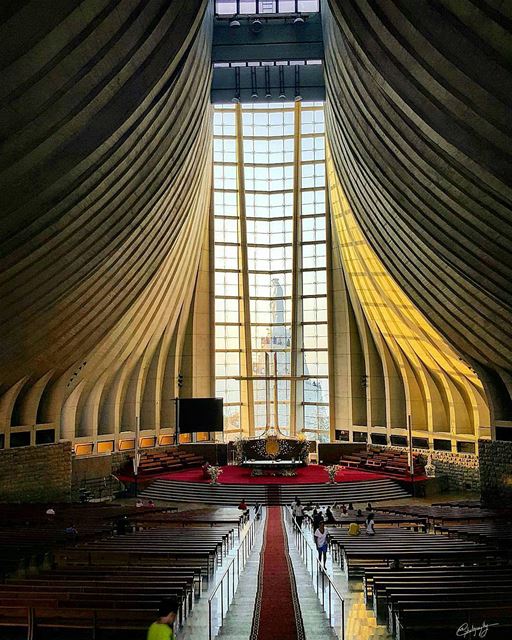 @Regrann_App from @lebpix -  Beautiful cathedral in Harissa ⛪️By @nadimkes (The Lady of Lebanon - Harissa)