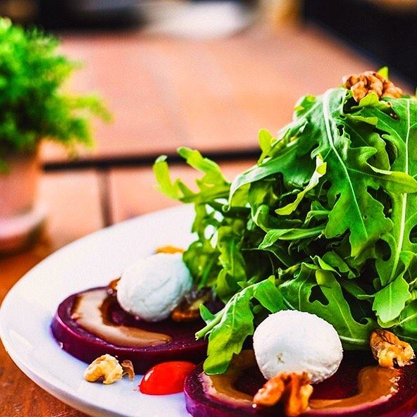Relish our Goat Cheese Salad, along with a chilled glass of Wine! jackieo... (Jackieo)