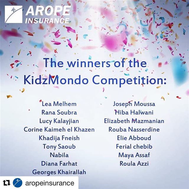  Repost @aropeinsurance (@get_repost)・・・And the winners are..... @kidzmon