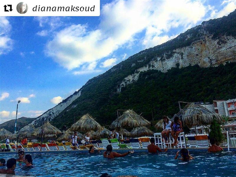 Repost @dianamaksoud (@get_repost)・・・A mountains view from the pool 😌💙