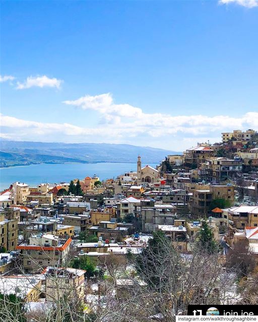  Repost @join.joe The village, the lake and the mountains 💙💚 nature ... (Saghbîne, Béqaa, Lebanon)