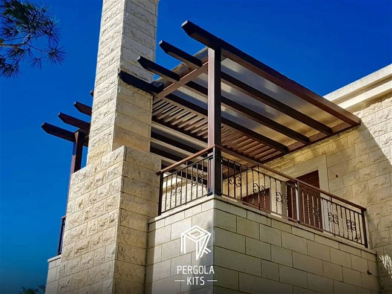 Residential Outdoor Pergola With Louvers & Polycarbonate.  Broumana ...