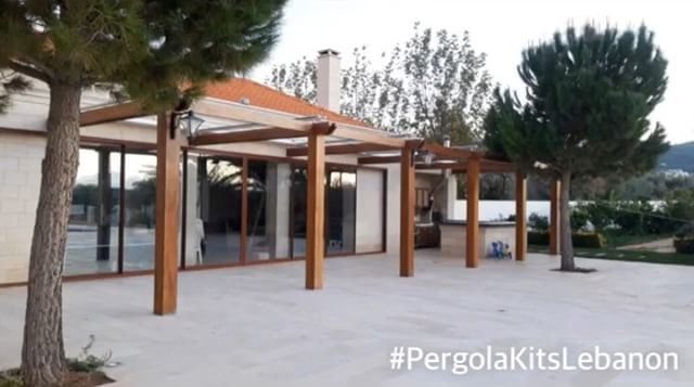 Residential Pergola made in Zahle by  PergolaKitsLebanon. Iroko  Wood ... (Zahlé, Lebanon)