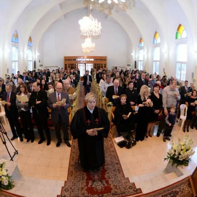 Reverend Rola Sleiman, first woman to be ordained in a Middle Eastern Church, in Tripoli during her ordination. (Facebook) via pow.photos
