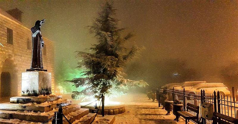 Right now in Annaya SaintCharbel snow winter Lebanon cold  mountains...