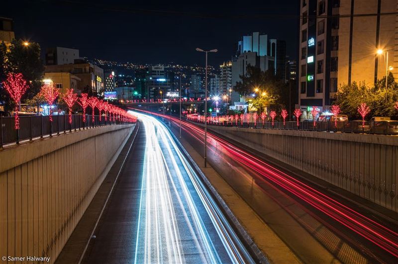 Road to festivity ...  beirut  lebanon by  night  photography ...