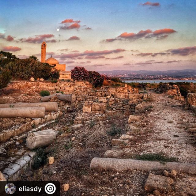 "Roman times... sunset  sunday  historic  mosque  sour  lebanon  tyre ...