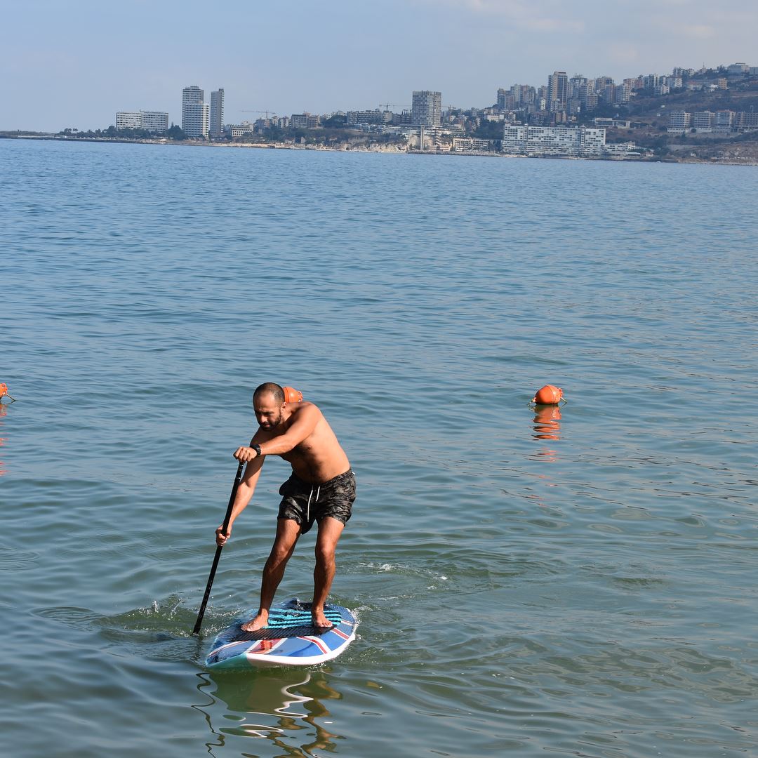 @ronyaouad getting the feel of his new 8’2 sup high performance board... (Surf Shack Lebanon)