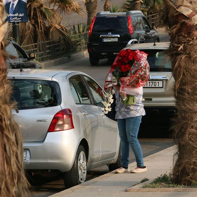 Rose Girl... Walking down the promenade next to Ramlat Al Bayda, I saw her... (Ramlat Al Bayda', Beyrouth, Lebanon)