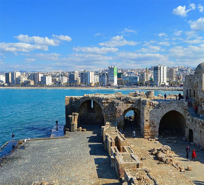  ruins  oldcastle  clouds  sky sea  peace  oldarchitecture  wanderer ... (Saïda, Al Janub, Lebanon)