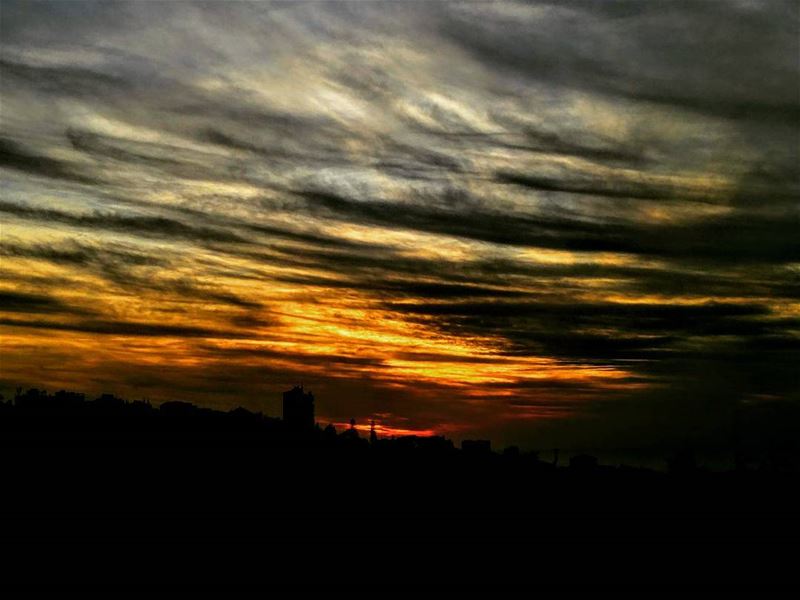 S• U• N• S• E• T 😍 sunset winter clouds cloudy sky lebanon lebanese... (عين سعادة)