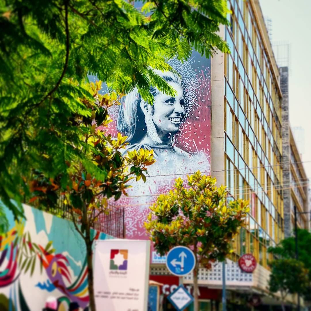 Sabah el Kheir  iconic  lebanese  arab  diva  sabah  beirut  urban ... (Hamra street , Beirut - شارع الحمرا ، بيروت)