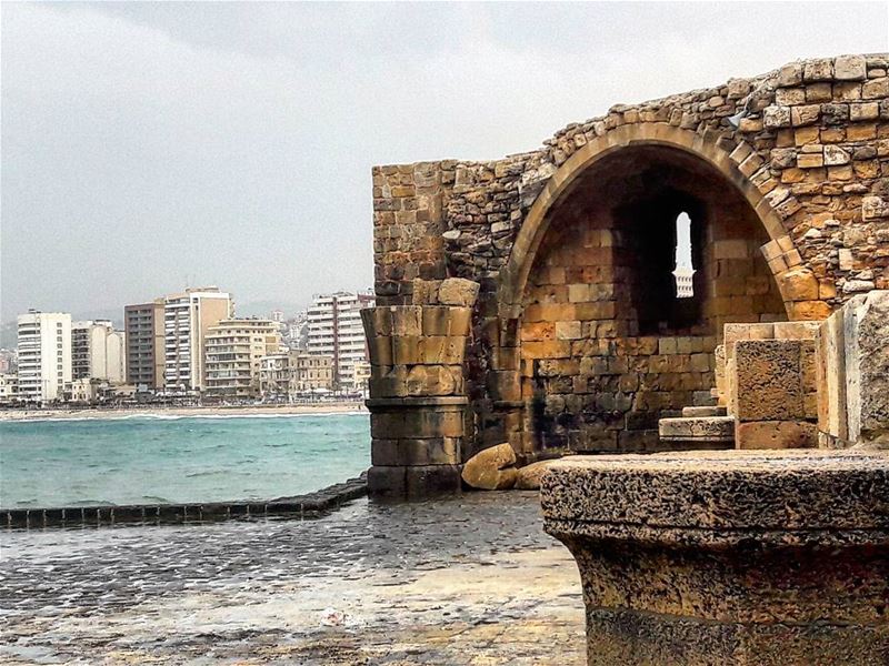 Saida ancient and new  saida  south  lebanon  castle  building  ancient ... (Saïda, Al Janub, Lebanon)