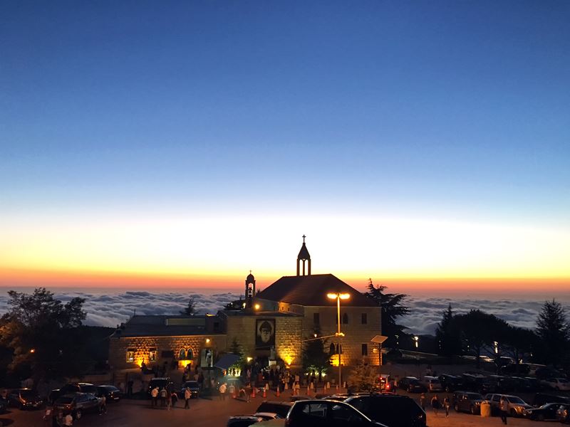 Saint Charbel Annaya Above the Clouds at Sunset