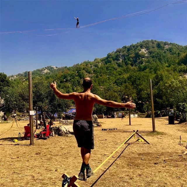 Same but different... totally different!.... slackline  highline ... (Chahtoûl, Mont-Liban, Lebanon)