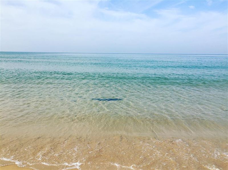 Saturday morning officing at Beirut's last free public beach where... (Ramlet Al Bayda Public Beach)