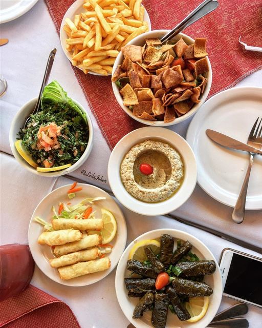 Saturday... tabbouleh  fattoush  livelovelebanon  lebanesefood ...