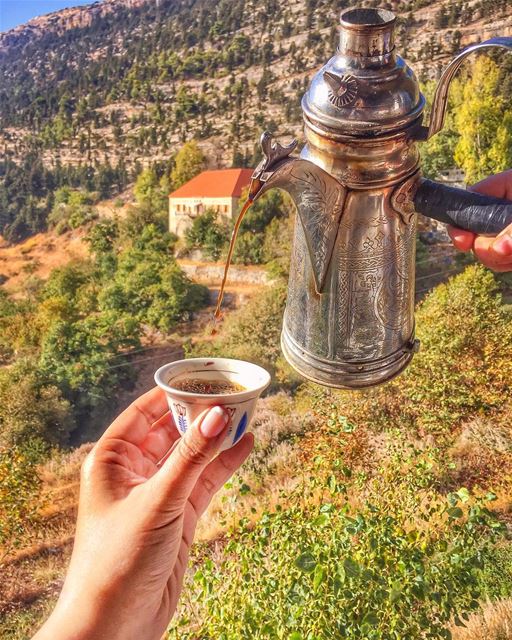 Savoring each drop of every single 💚  ehden 💚 moment ☕️🌳💙🌾... (Al ferdaous.Ehden)