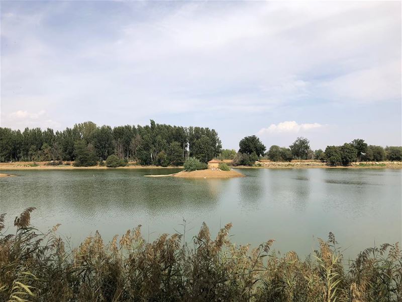 Scène d’automne. lake awayfromnoise serenity landscape autumn season... (Taanayel- Bekaa)