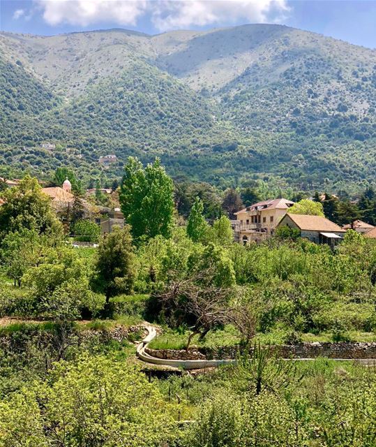 Scoping-up the mountains seen from the village of Maasser(word means... (Maasser Ech Chouf, Béqaa, Lebanon)