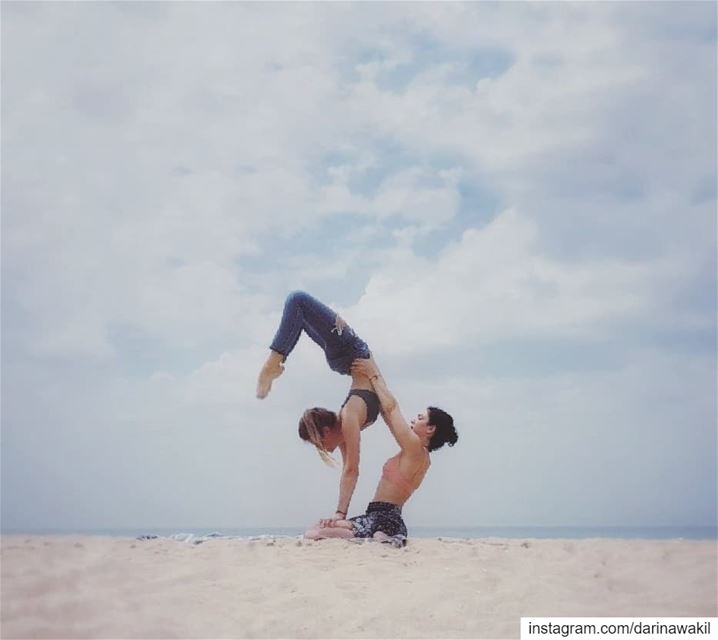 • Scorpion pose •... acroyoga beachlifestyle  beachaddict  beachyoga ...