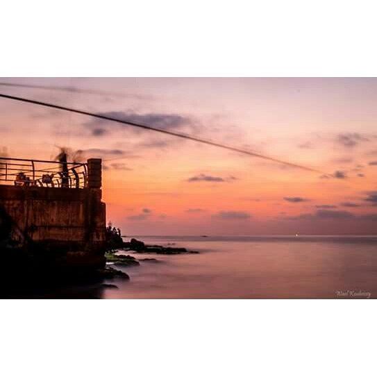  sea  dusk  sky  colors  clouds  rocks  fishermen  fishing  beirut ... (Ain El Mreisse, Beyrouth, Lebanon)