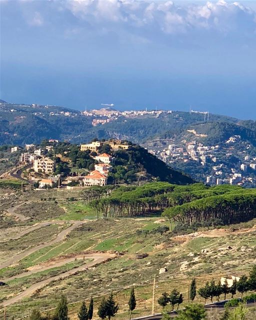 Sea is visible from 3000feet and 30km inland.  view  mountains ... (Kfarhim Grotto)