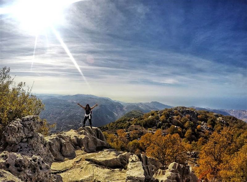  sea  mountain  sky all in one awsome shot 📷@marc_cherfan_369  hiking ... (Jabal Moussa Biosphere Reserve)