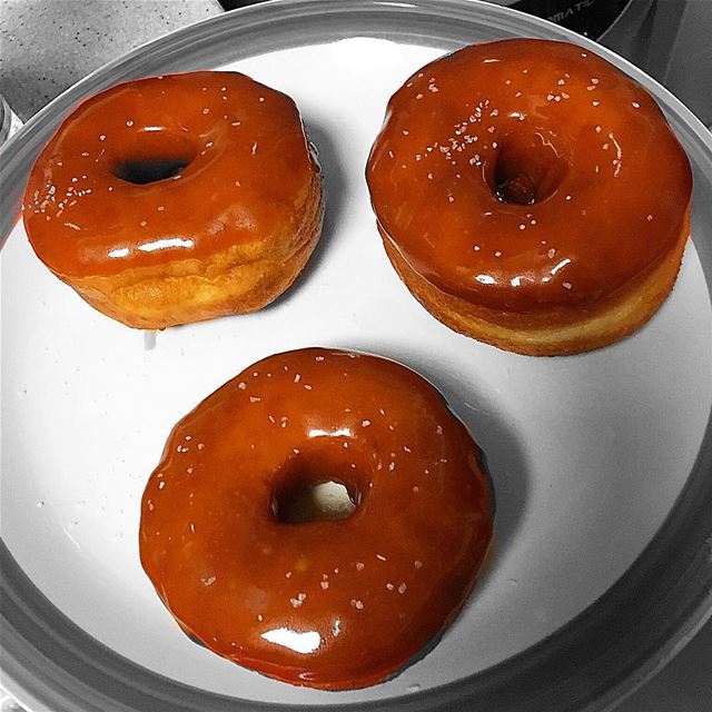 Sea Salt Caramel Donut 🤤 nationaldonutday 🍩. chocolate food eat yummy... (Beirut, Lebanon)