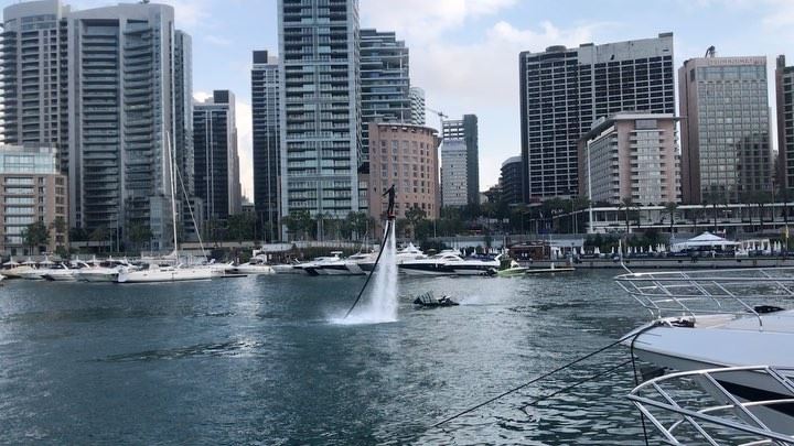 Seas the Day 🌊  flyboard  flyboardlebanon  livelovelebanon  lebanontimes ... (Zaitunay Bay)