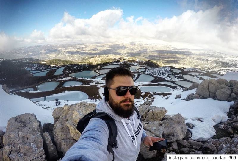  Selfie from the top 😎❄️ NeverStopExploring  Hiking  TopView  Lakes ... (Falougha, Mont-Liban, Lebanon)