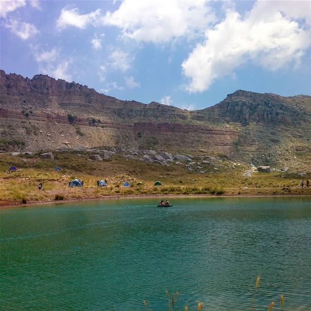 Serenity🚣 clouds  mountains  lake  peaceful  Aqoura  adventure ... (Akoura, Mont-Liban, Lebanon)