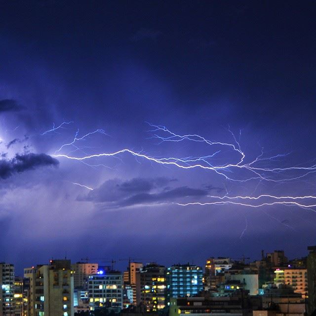 Severe thunderstorm today over beirut !!Shot taken by me !Camera : nikon...