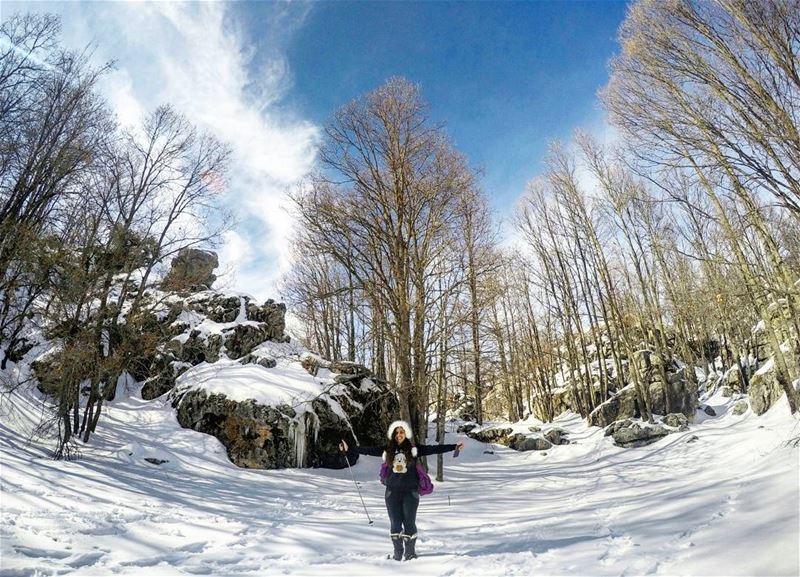 She is  Happy  Strong  Wild &  Free ❄❄❄  MyGirl 🙅 Hiking  JabalMoussa ... (Jabal Moussa)